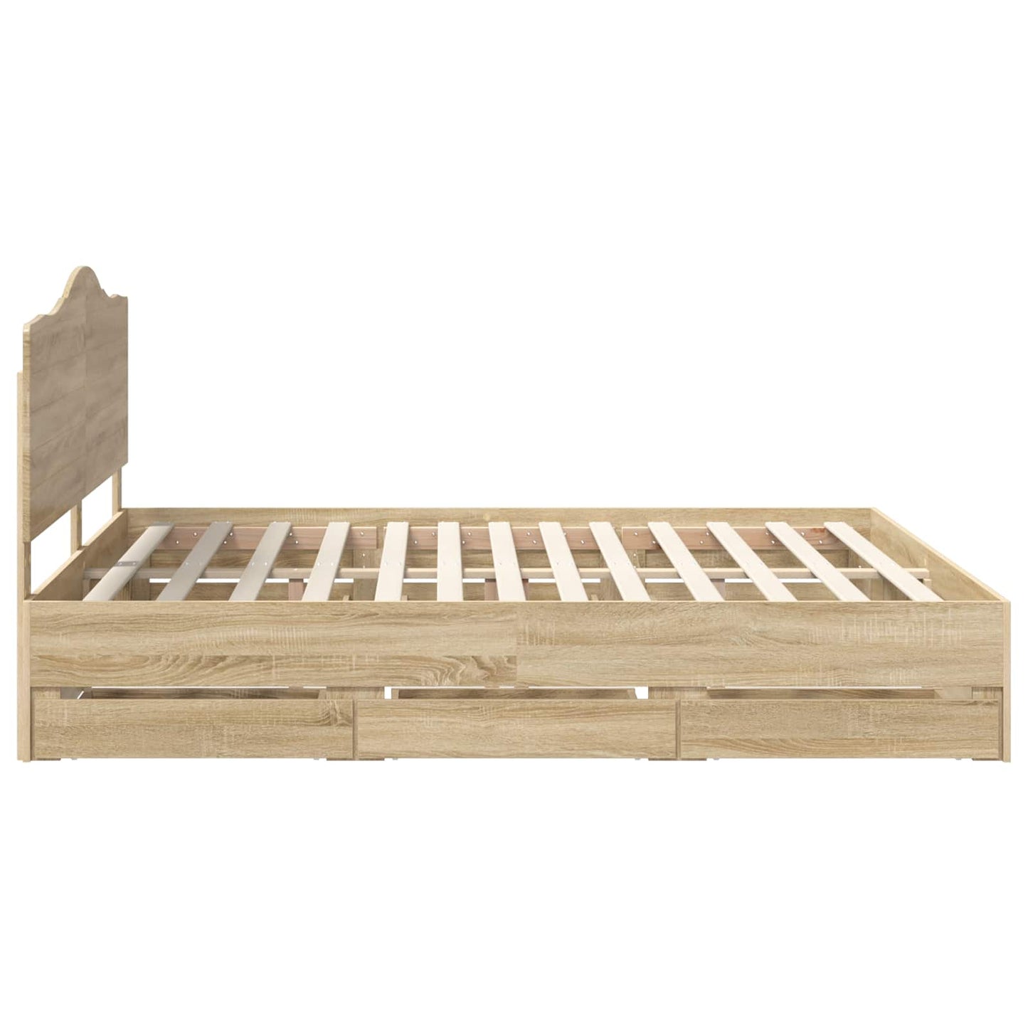 Bed Frame with Drawer Sonoma Oak 200 x 200 cm Engineer Wood