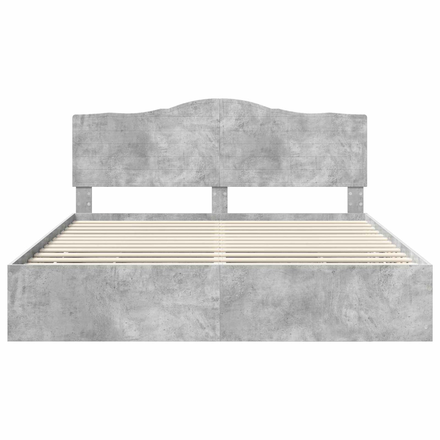 Bed Frame with Drawer Concrete Grey 200 x 200 cm Engineer Wood