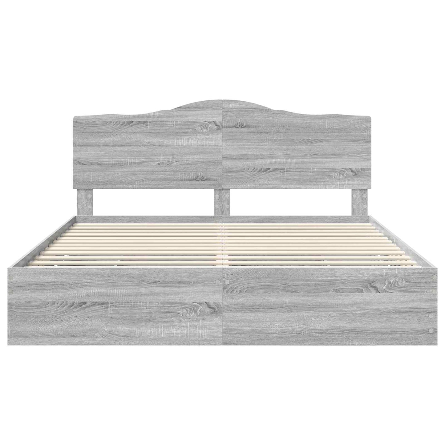 Bed Frame with Drawer Grey Sonoma 200 x 200 cm Engineer Wood