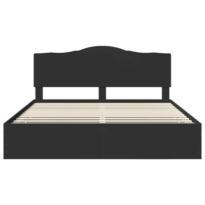 Bed Frame with Drawer Black 180 x 200 cm Engineer Wood