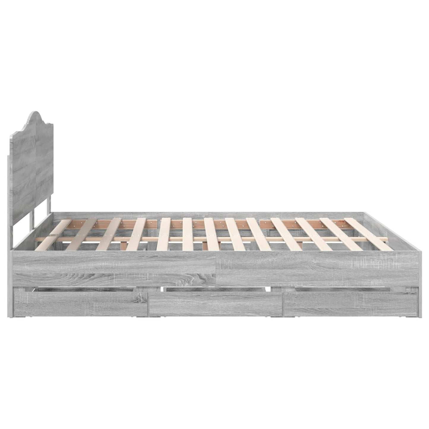 Bed Frame with Drawer Grey Sonoma 180 x 200 cm Engineer Wood