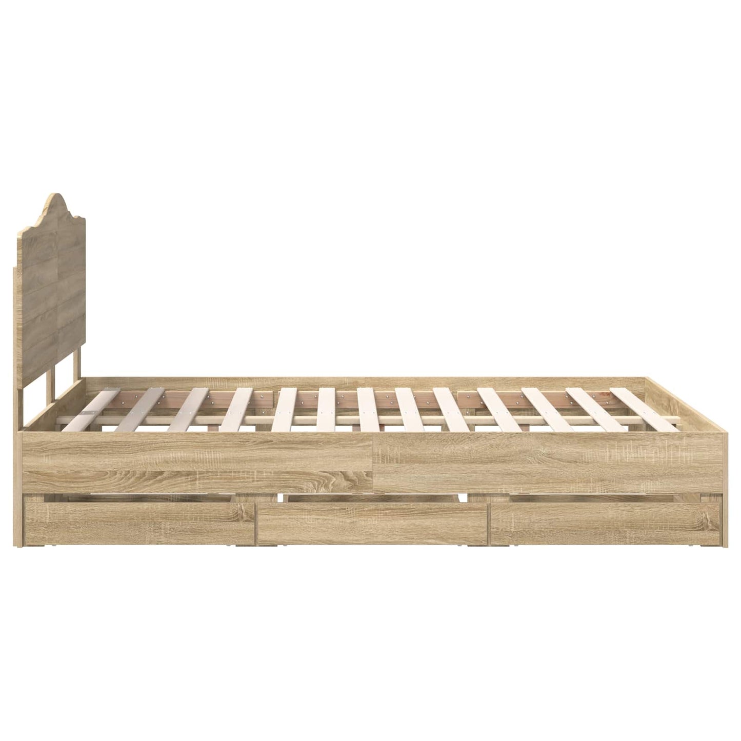Bed Frame with Drawer Sonoma Oak 160 x 200 cm Engineer Wood