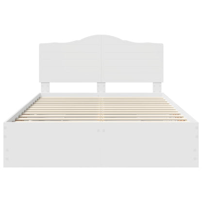 Bed Frame with Drawer White 150 x 200 cm Engineer Wood