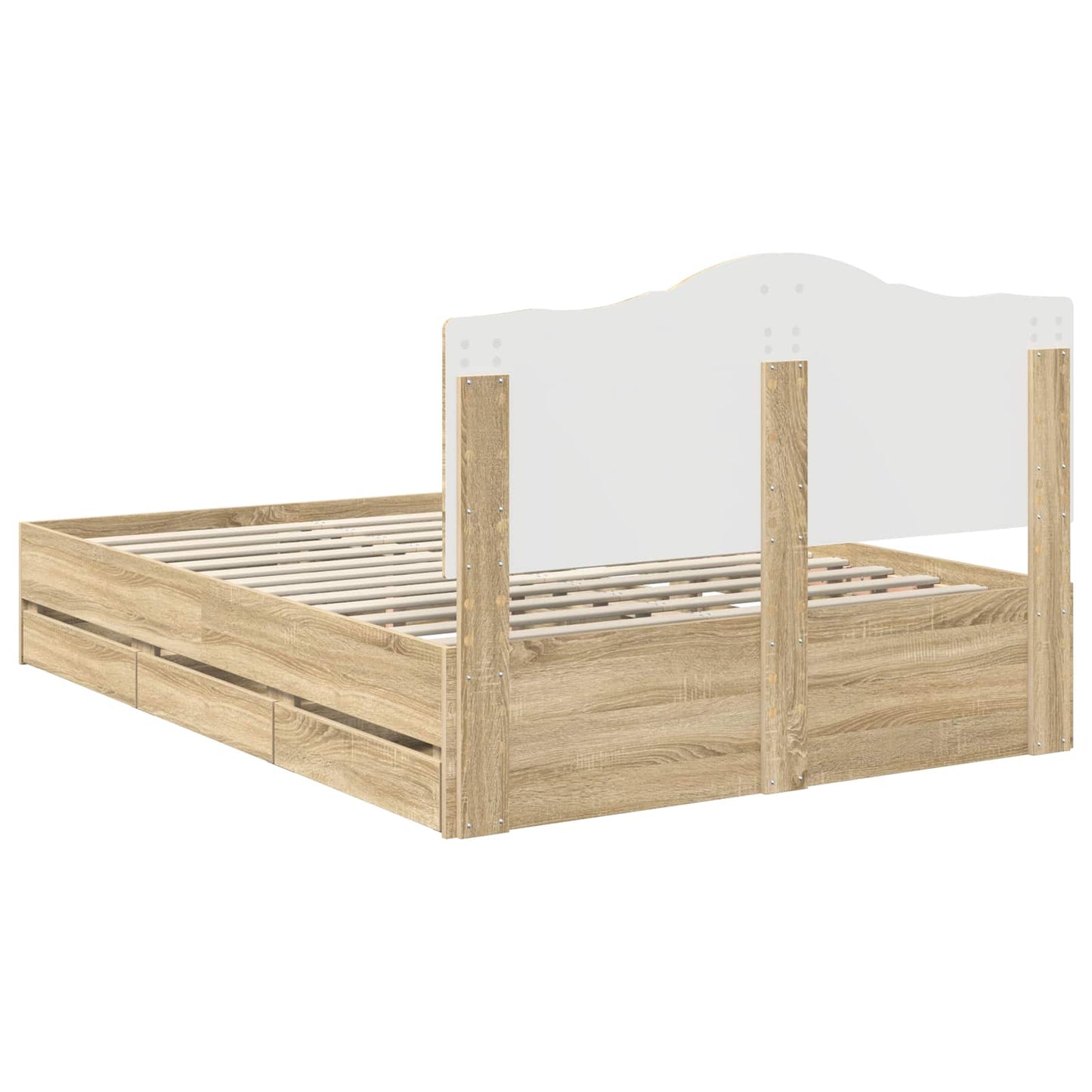 Bed Frame with Drawer Sonoma Oak 150 x 200 cm Engineer Wood