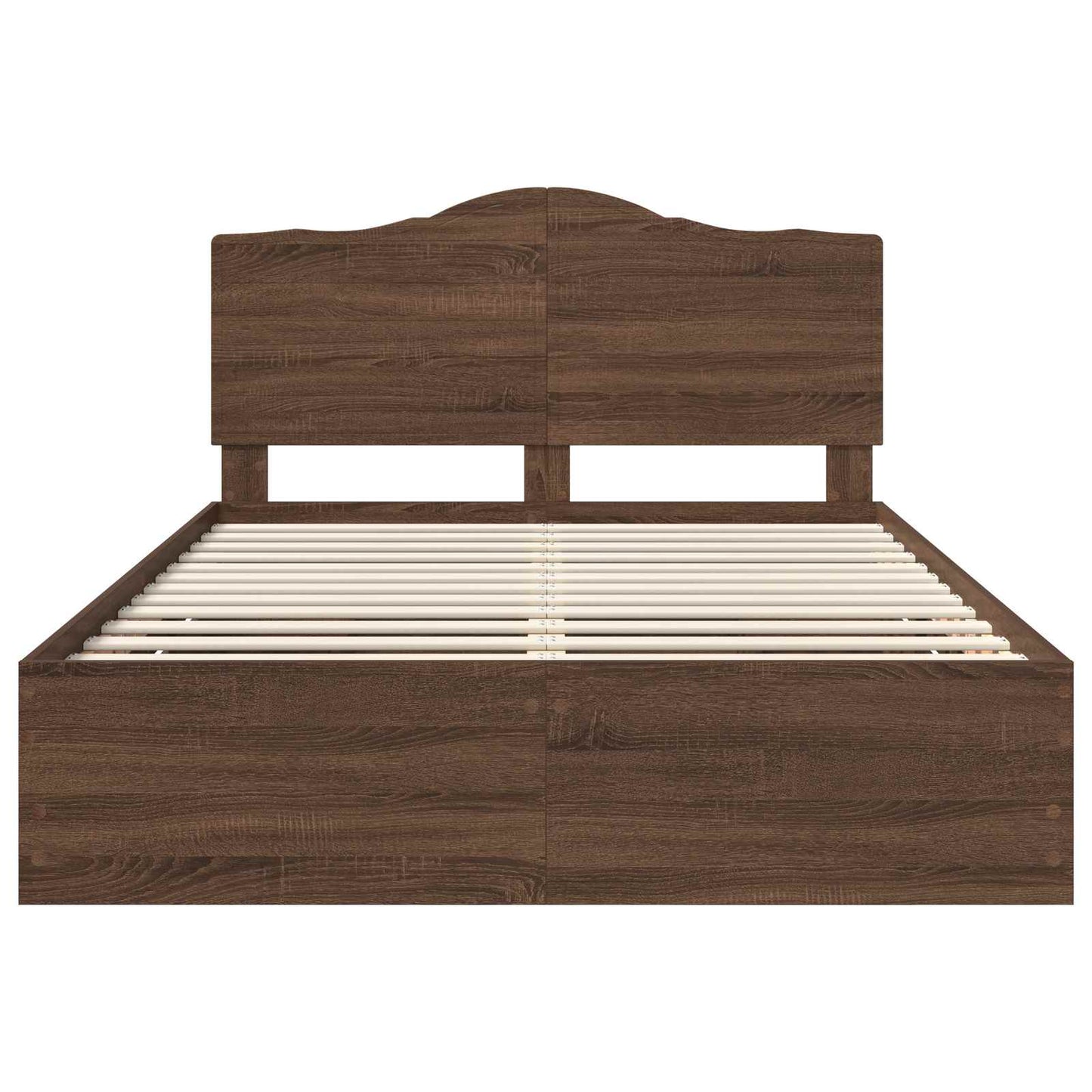 Bed Frame with Drawer Brown Oak 150 x 200 cm Engineer Wood