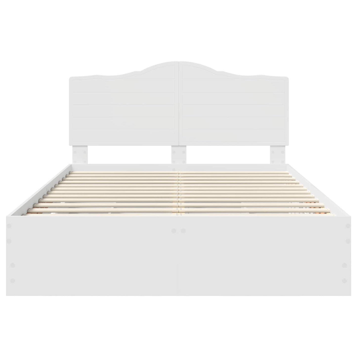 Bed Frame with Drawer White 140 x 190 cm Engineer Wood