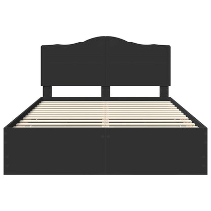Bed Frame with Drawer Black 140 x 190 cm Engineer Wood