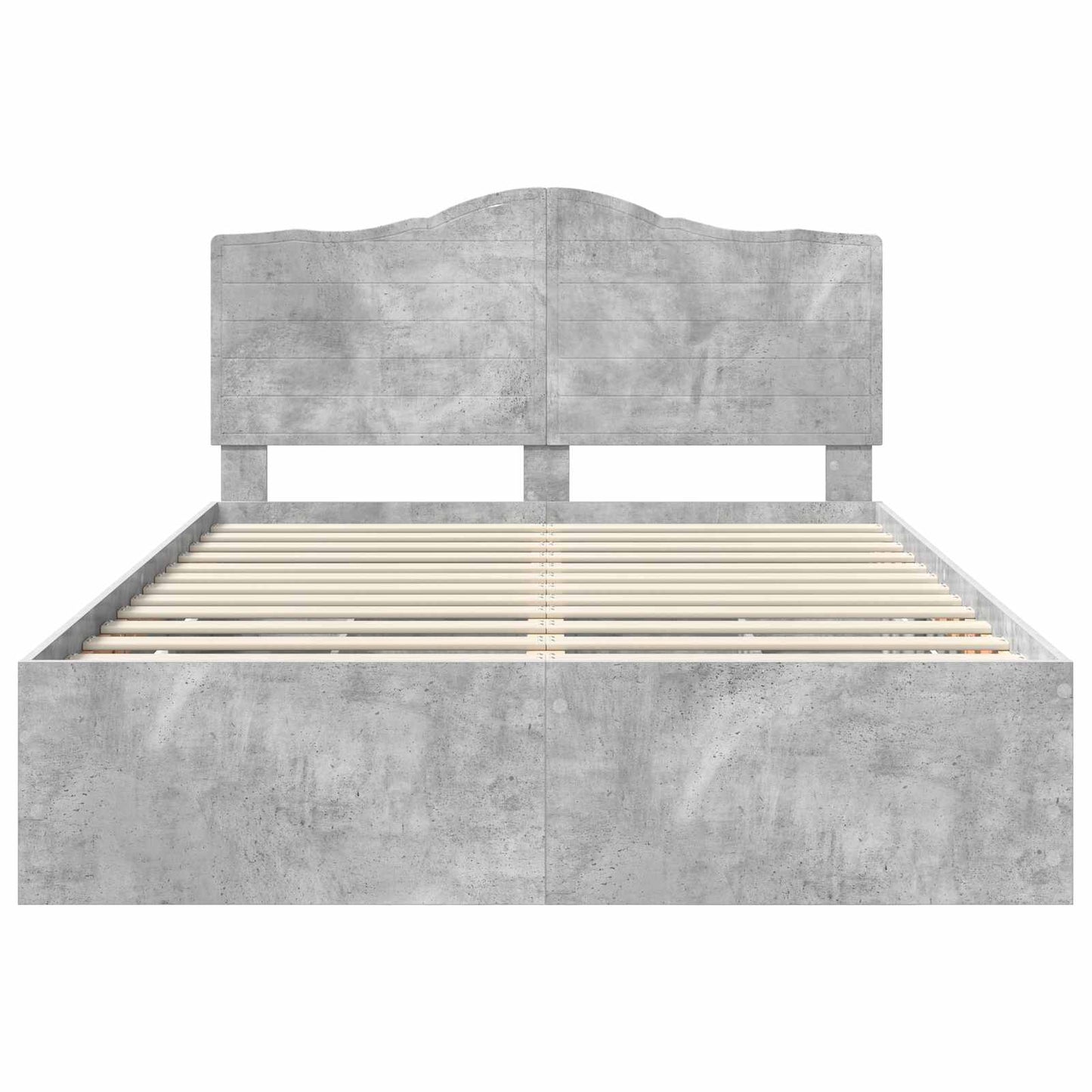 Bed Frame with Drawer Concrete Grey 140 x 190 cm Engineer Wood