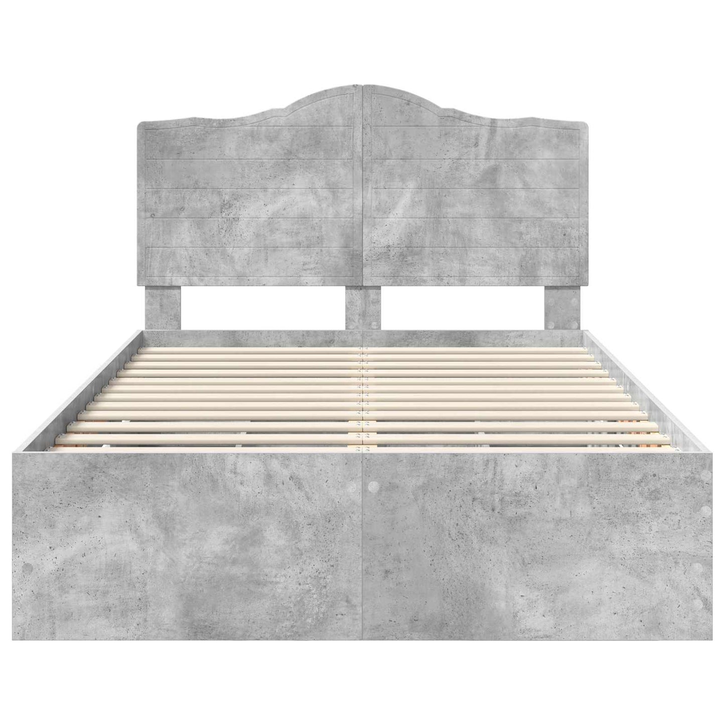 Bed Frame with Drawer Concrete Grey 135 x 190 cm Engineer Wood