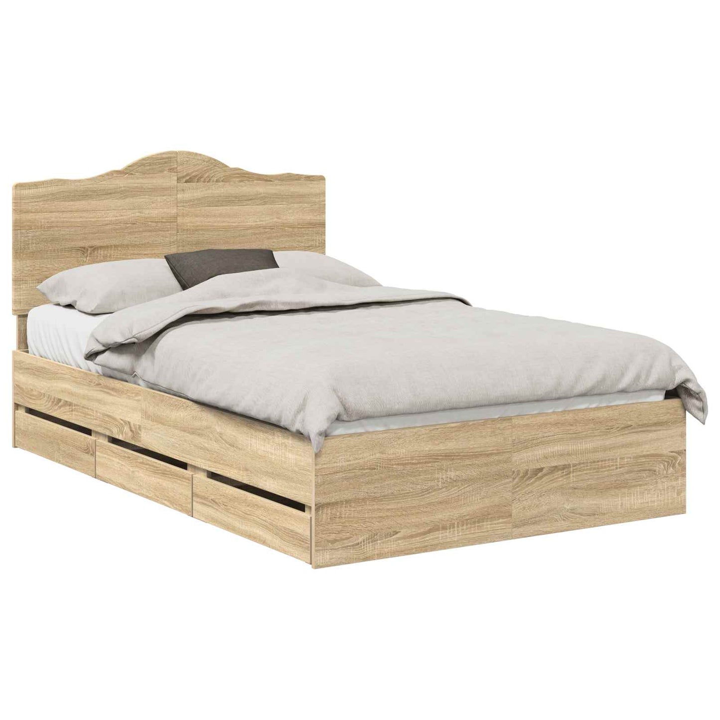 Bed Frame with Drawer Sonoma Oak 120 x 200 cm Engineer Wood