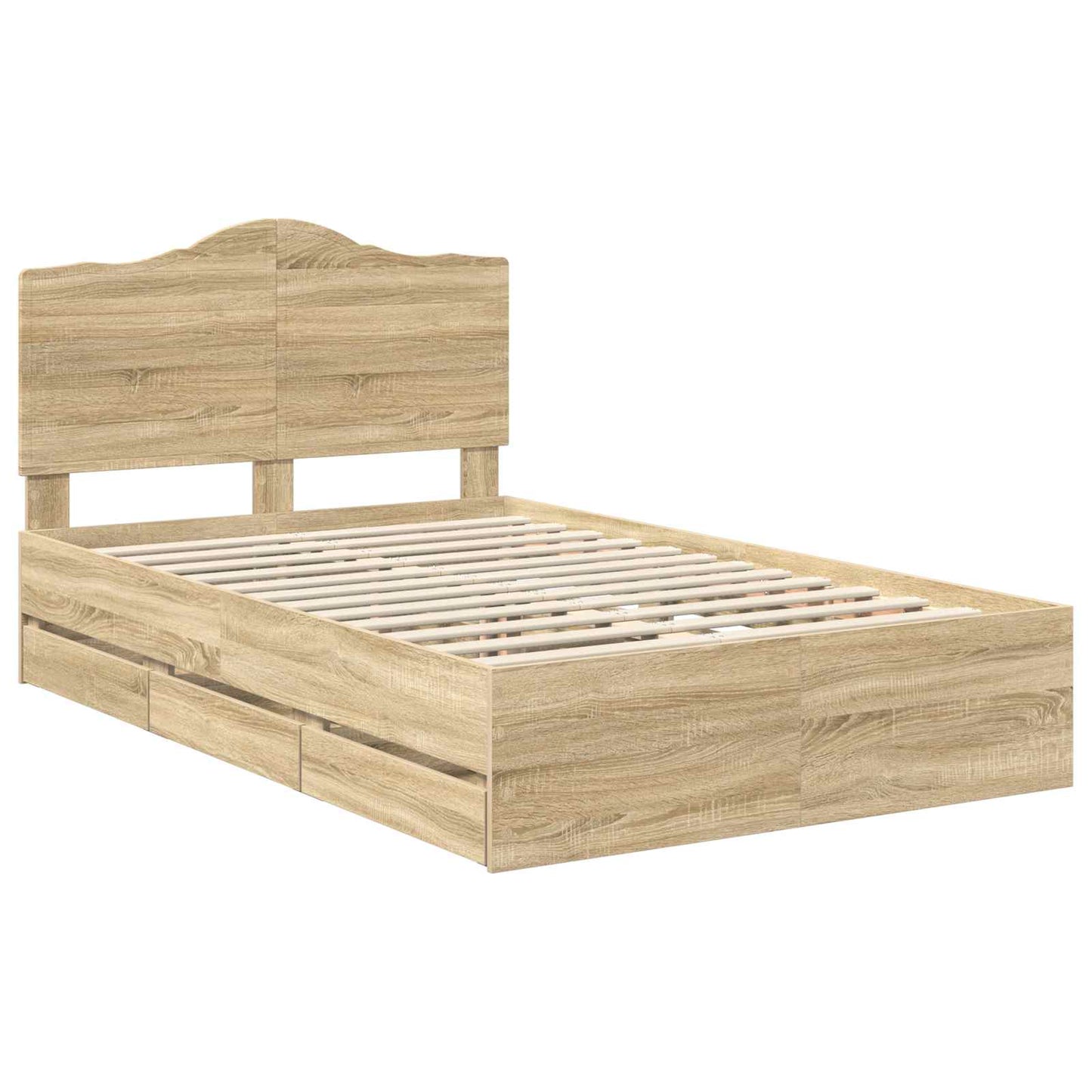 Bed Frame with Drawer Sonoma Oak 120 x 200 cm Engineer Wood