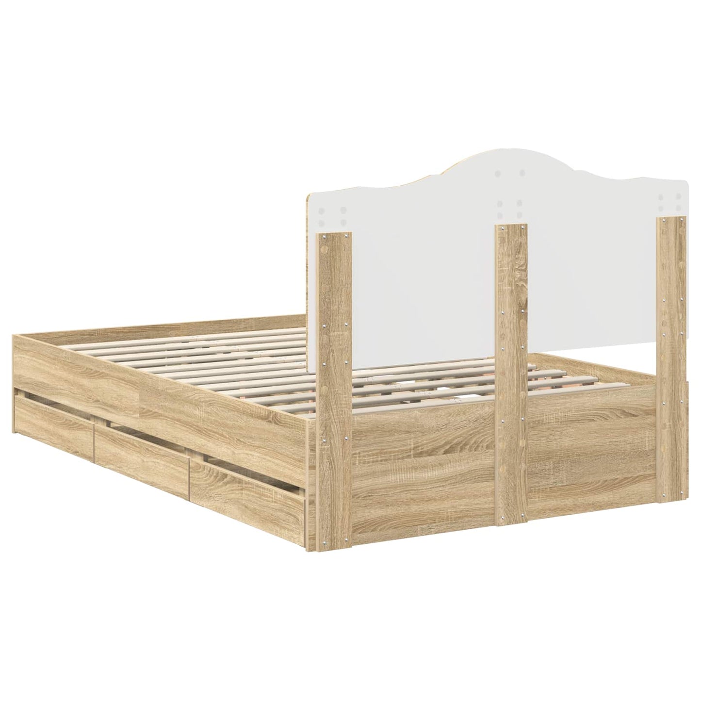 Bed Frame with Drawer Sonoma Oak 120 x 200 cm Engineer Wood