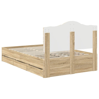 Bed Frame with Drawer Sonoma Oak 120 x 200 cm Engineer Wood