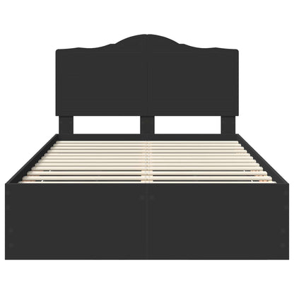 Bed Frame with Drawer Black 120 x 190 cm Engineer Wood