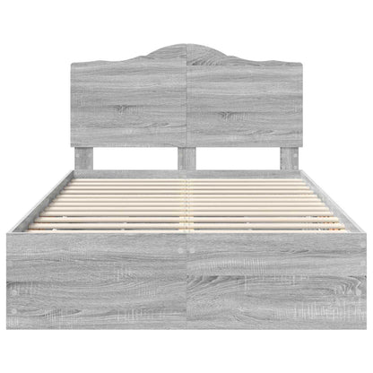Bed Frame with Drawer Grey Sonoma 120 x 190 cm Engineer Wood