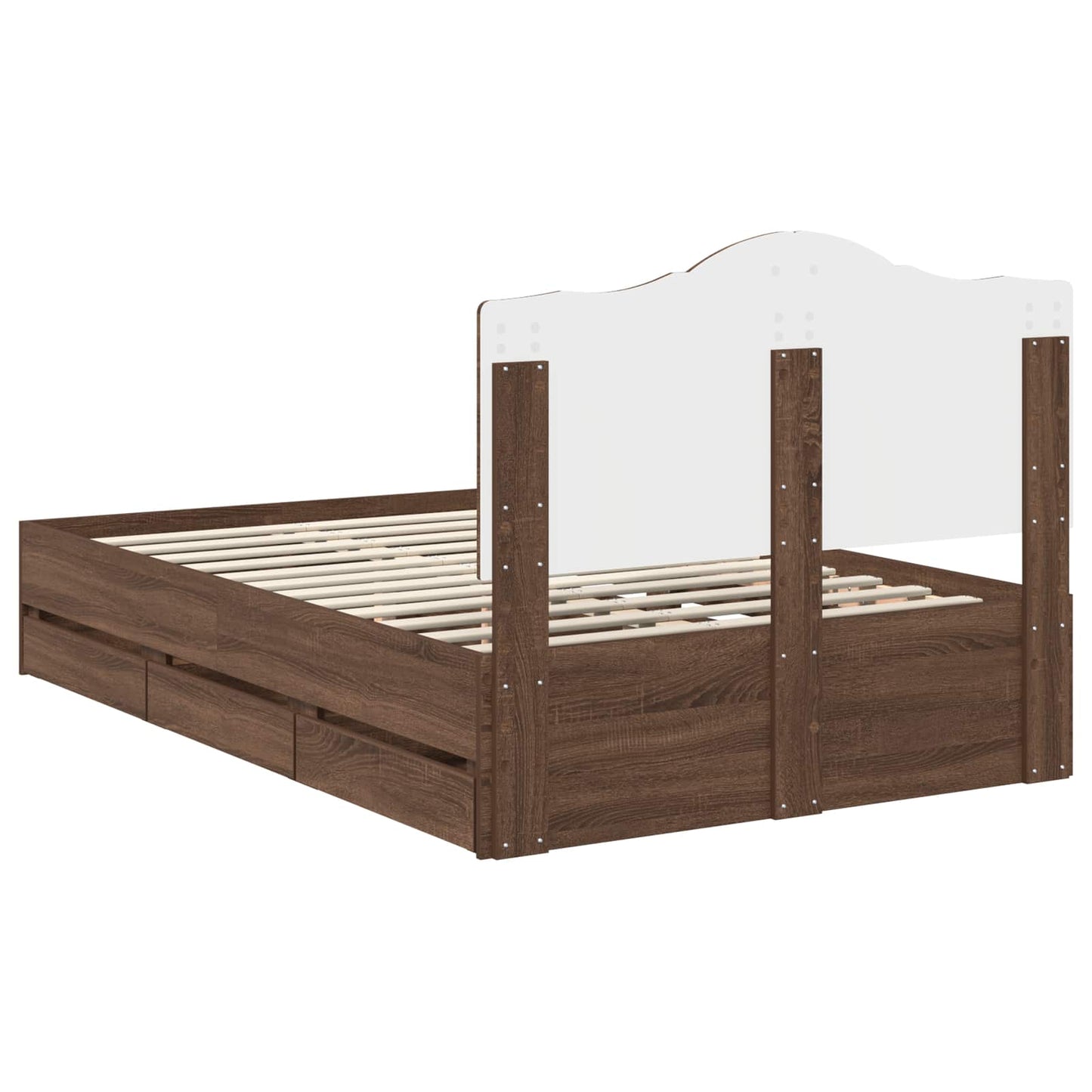 Bed Frame with Drawer Brown Oak 120 x 190 cm Engineer Wood