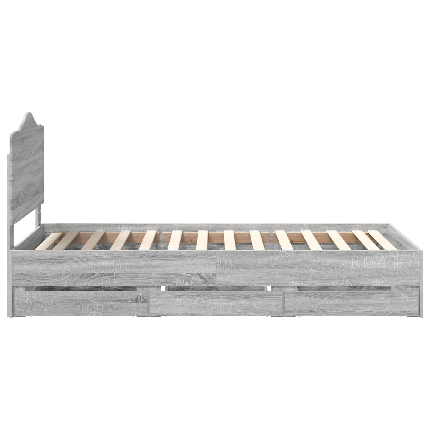 Bed Frame with Drawer Grey Sonoma 100 x 200 cm Engineer Wood