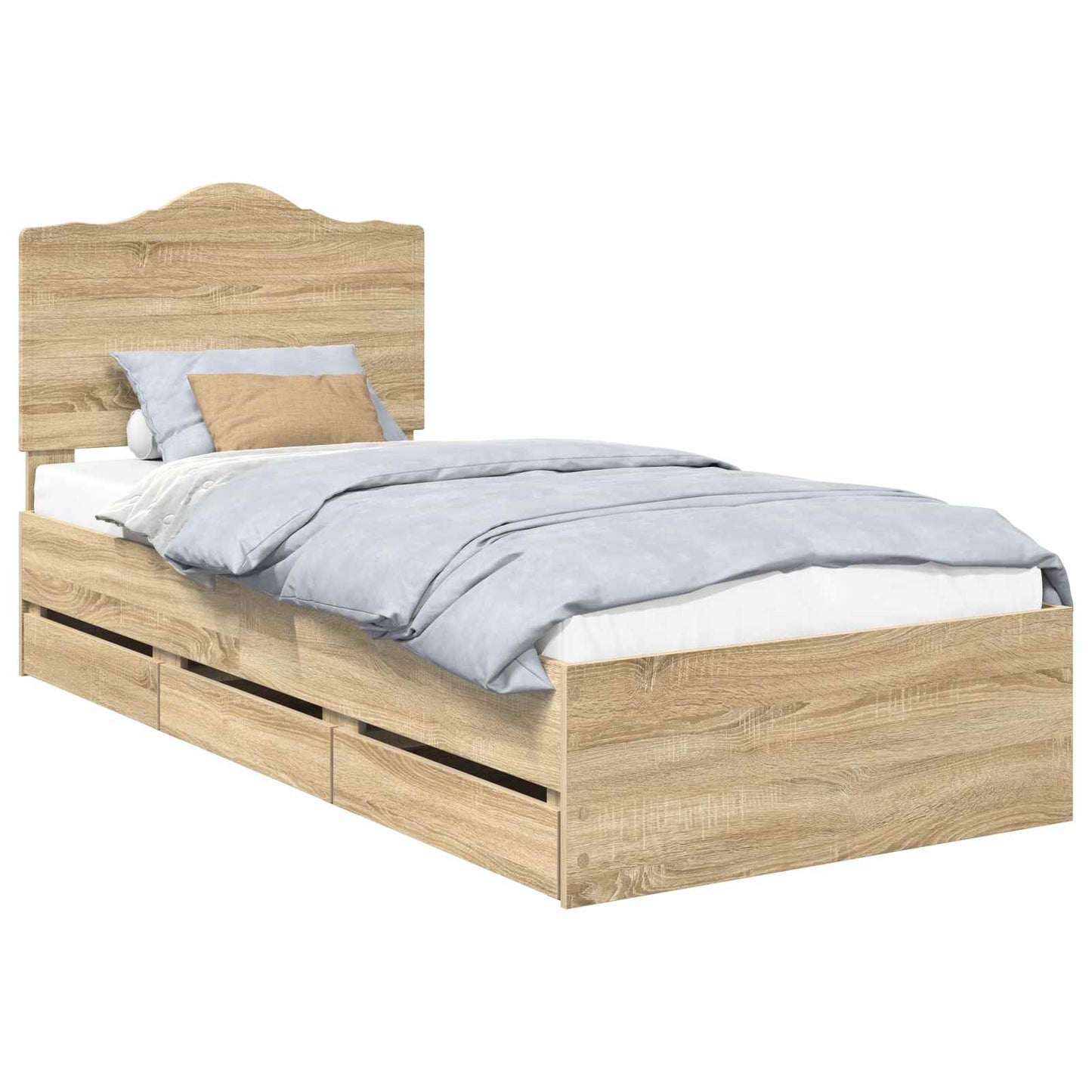 Bed Frame with Drawer Sonoma Oak 90 x 200 cm Engineer Wood