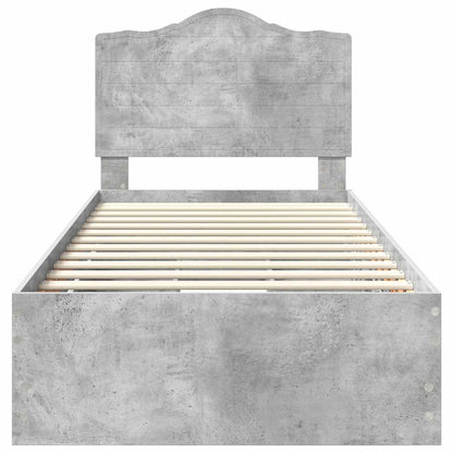 Bed Frame with Drawer Concrete Grey 90 x 200 cm Engineer Wood