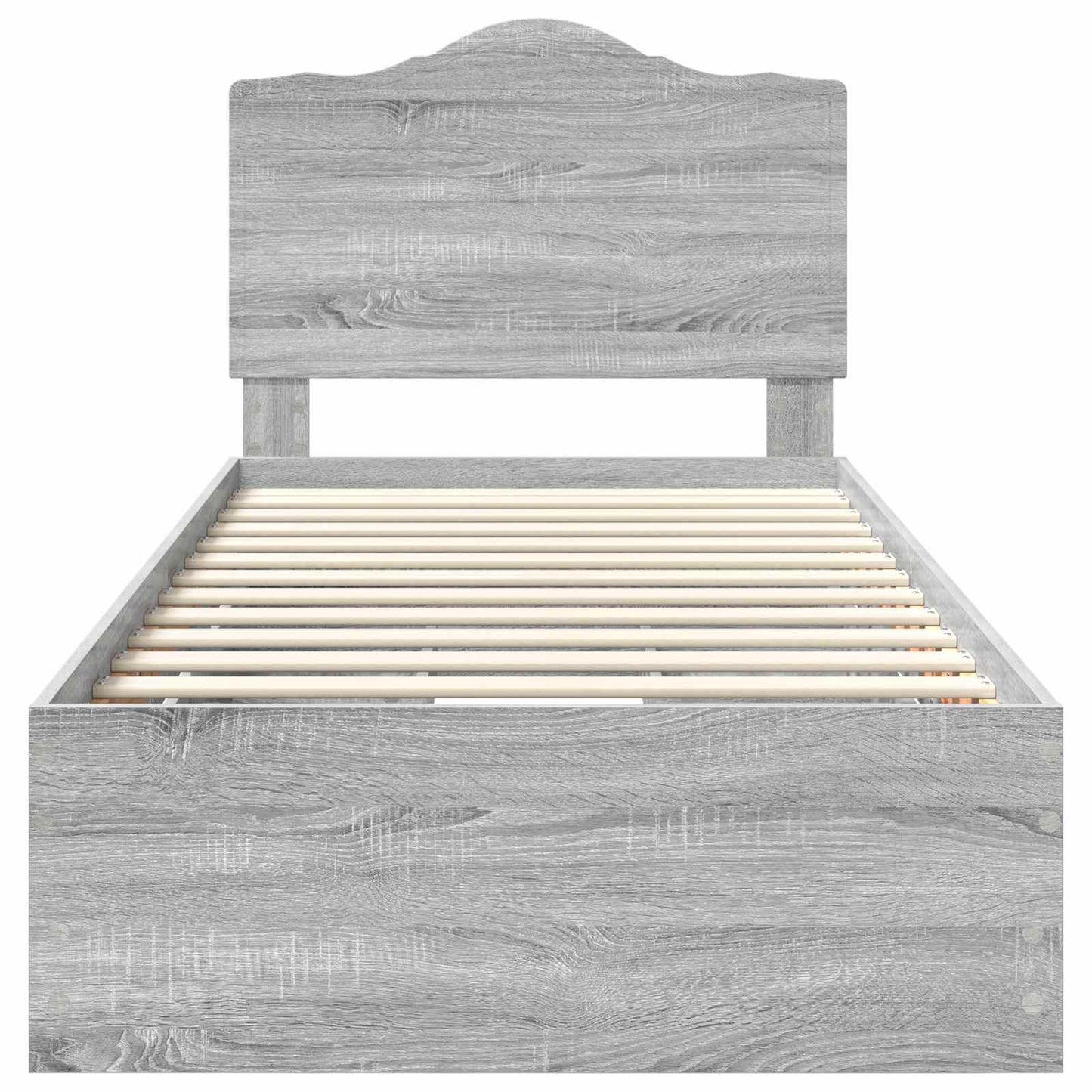 Bed Frame with Drawer Grey Sonoma 90 x 200 cm Engineer Wood
