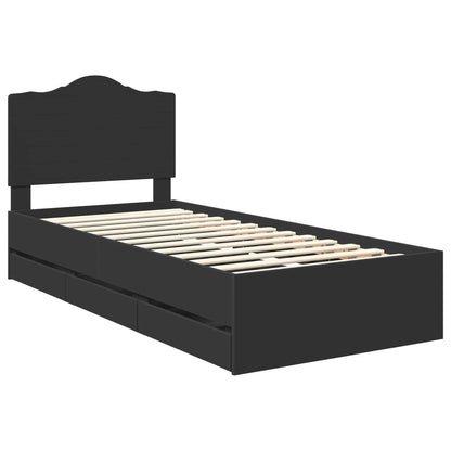 Bed Frame with Drawer Black 90 x 190 cm Engineer Wood