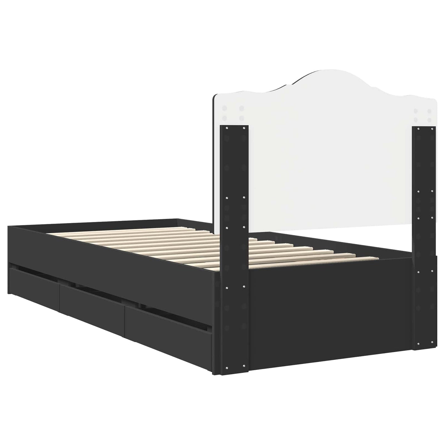 Bed Frame with Drawer Black 90 x 190 cm Engineer Wood