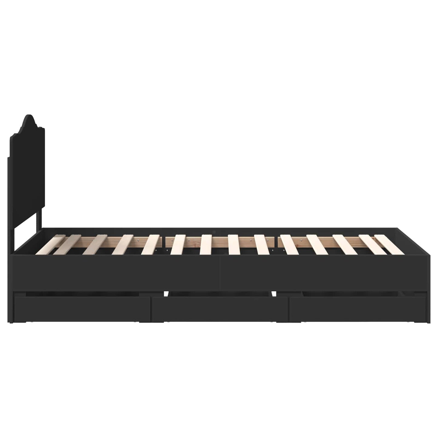 Bed Frame with Drawer Black 90 x 190 cm Engineer Wood