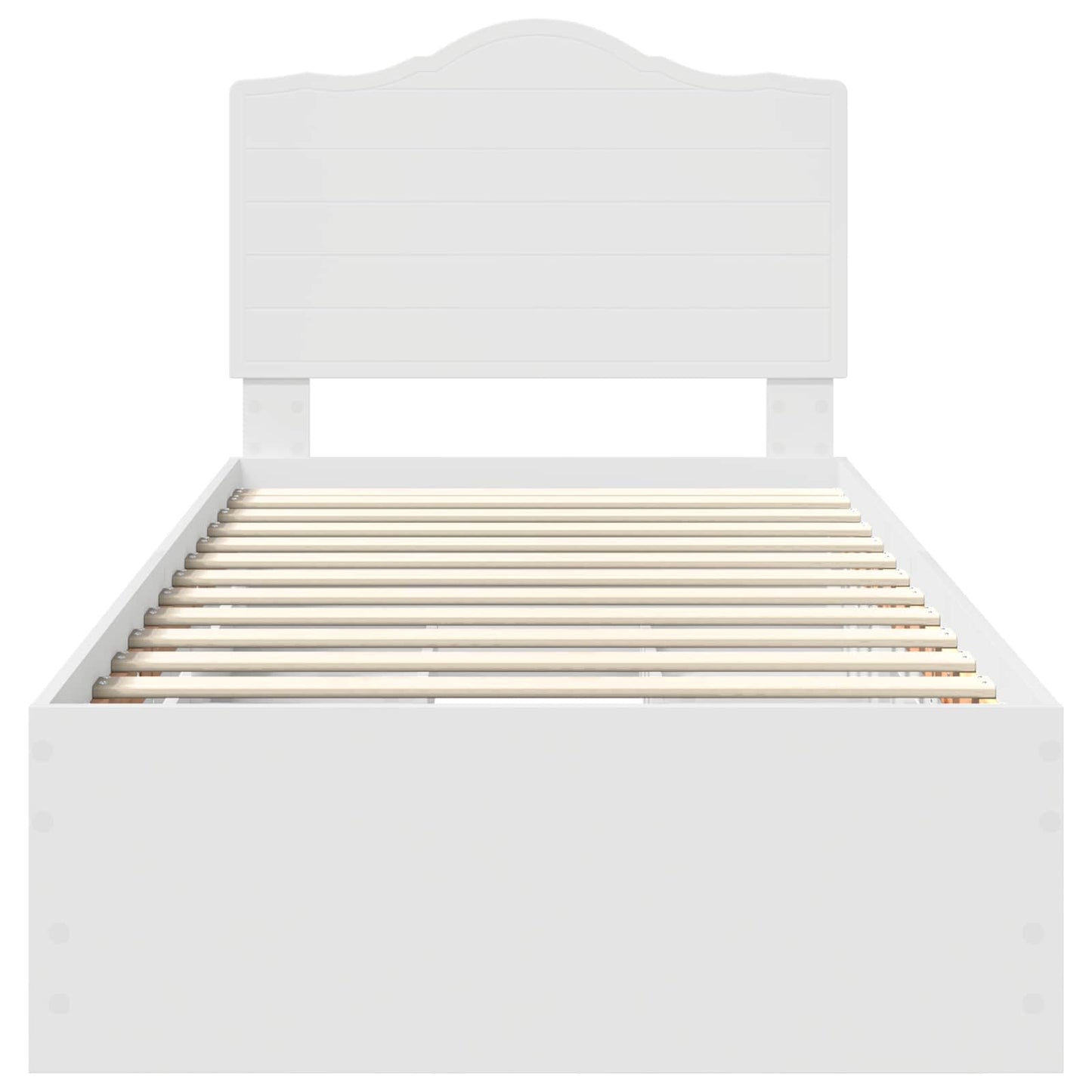 Bed Frame with Drawer White 75 x 190 cm Engineer Wood