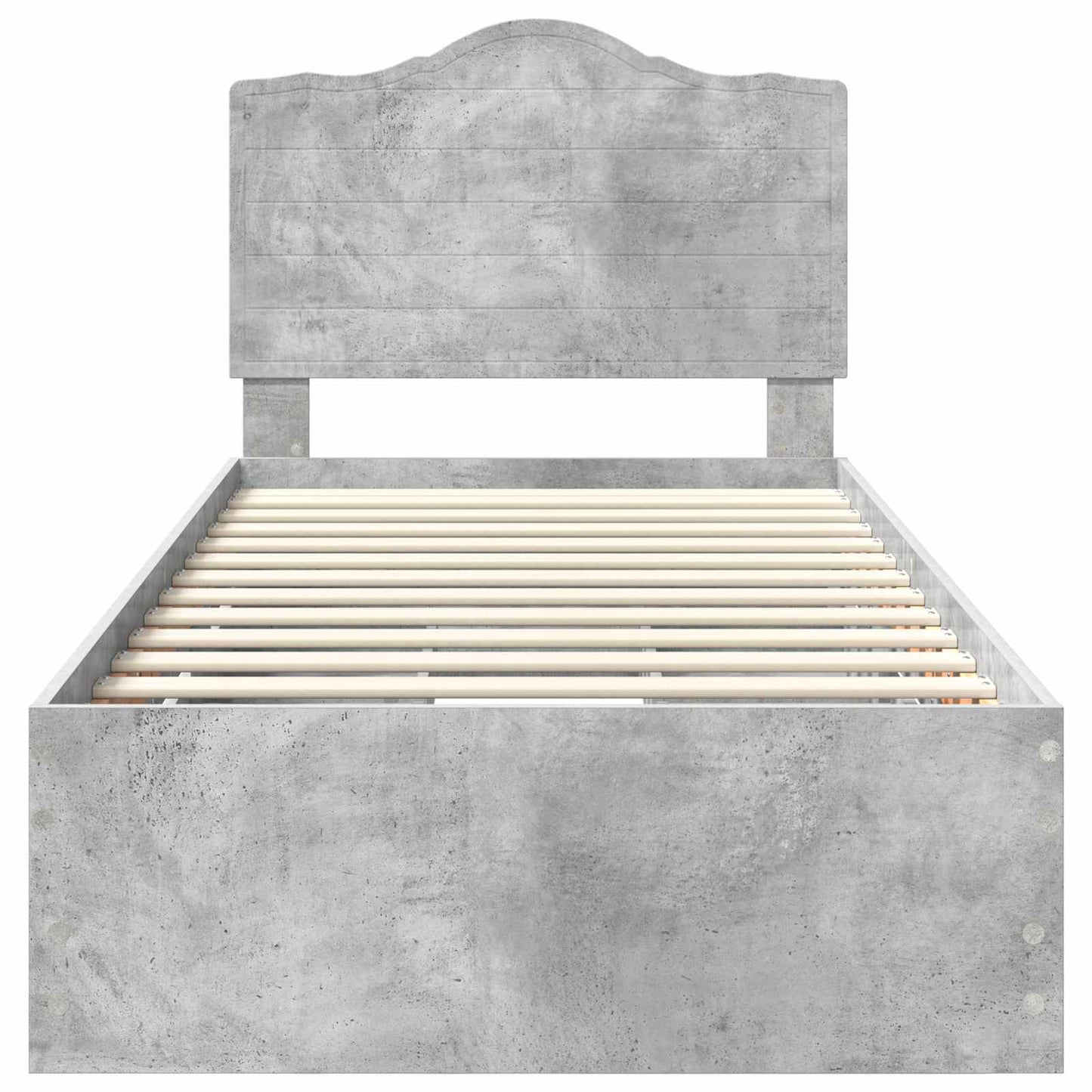 Bed Frame with Drawer Concrete Grey 75 x 190 cm Engineer Wood