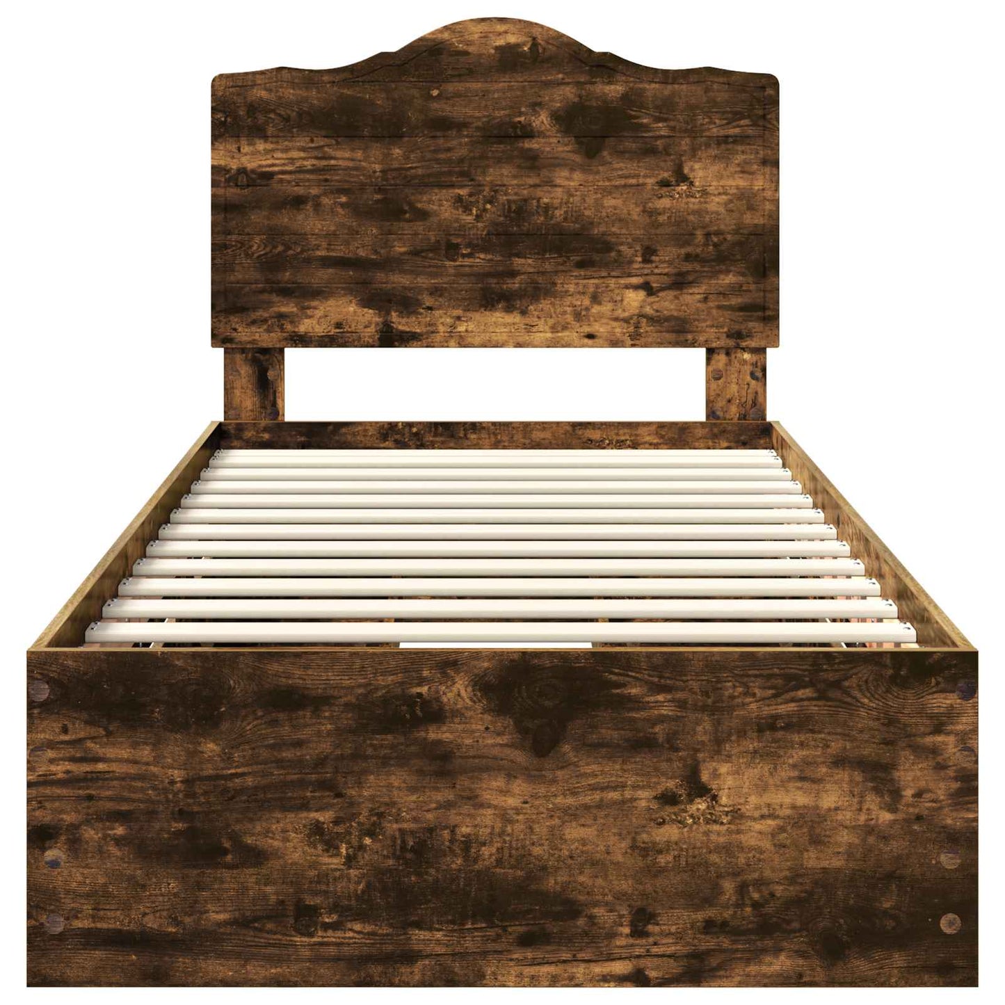 Bed Frame with Drawer Smoked Oak 75 x 190 cm Engineer Wood