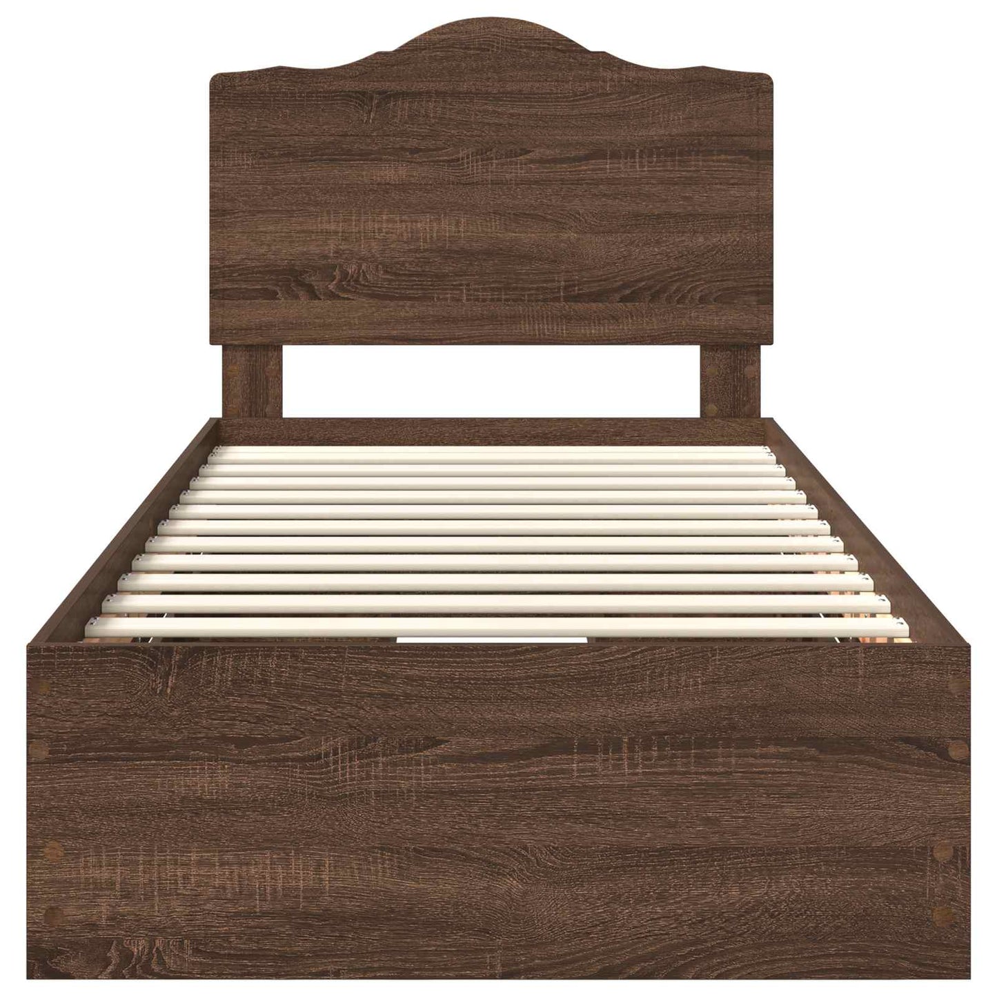 Bed Frame with Drawer Brown Oak 75 x 190 cm Engineer Wood