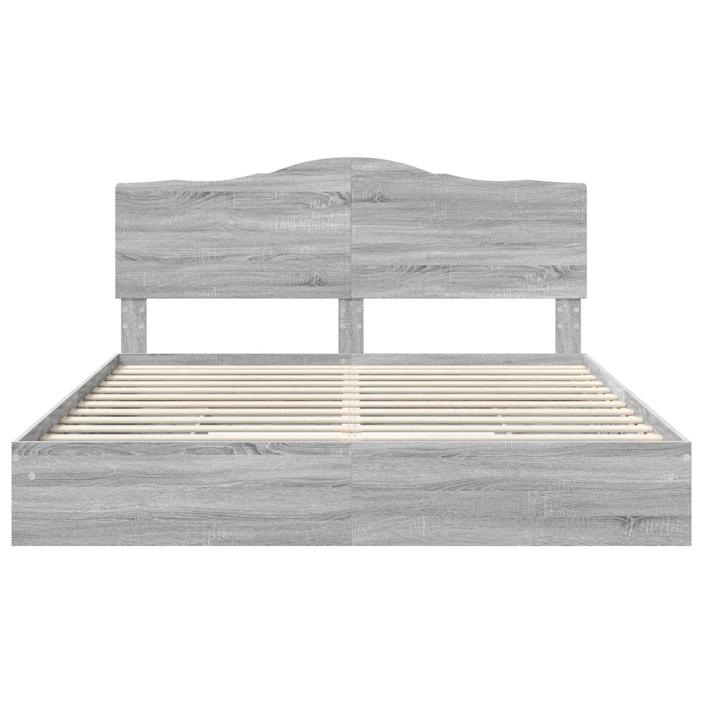 Storage Bed Grey Sonoma 200 x 200 cm Engineered Wood