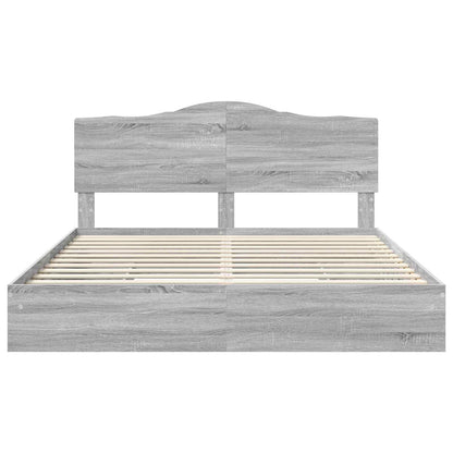 Storage Bed Grey Sonoma 200 x 200 cm Engineered Wood