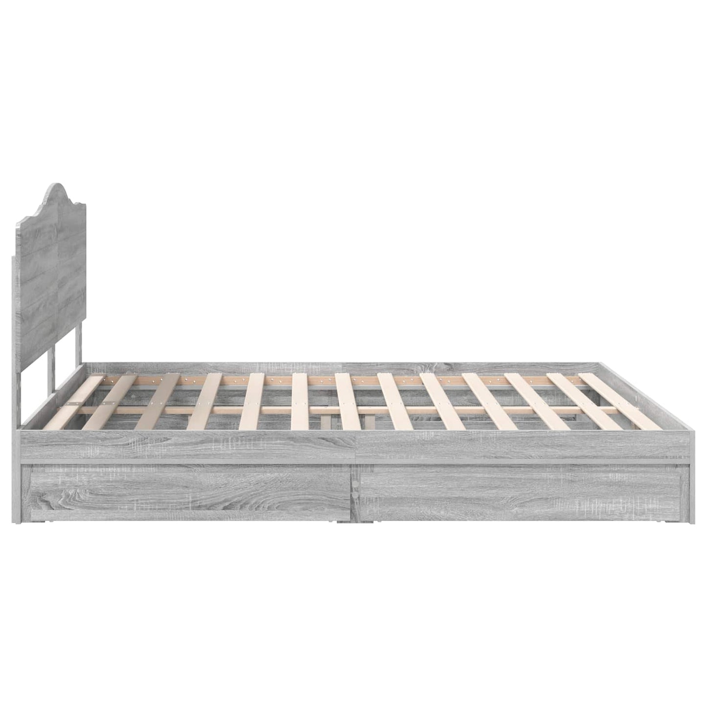 Storage Bed Grey Sonoma 200 x 200 cm Engineered Wood