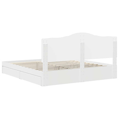Storage Bed with Headboard White 180 x 200 cm Engineered Wood