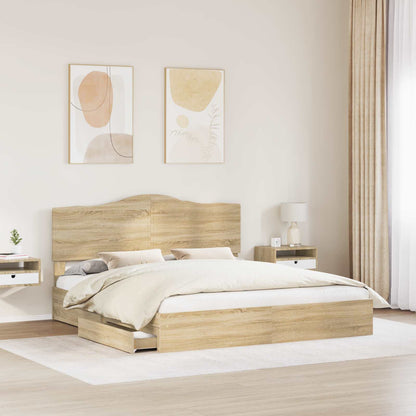 Storage Bed with Drawer Sonoma Oak 180 x 200 cm Engineered Wood