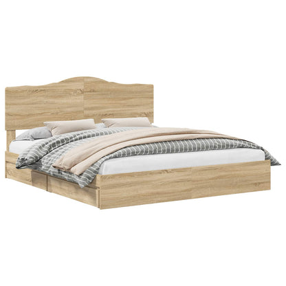 Storage Bed with Drawer Sonoma Oak 180 x 200 cm Engineered Wood