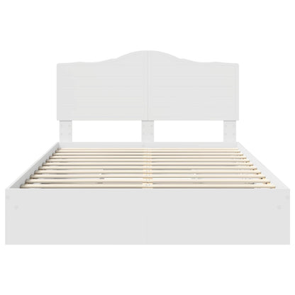 Storage Bed with Headboard White 160 x 200 cm Engineered Wood
