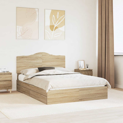 Storage Bed with Drawer Sonoma Oak 160 x 200 cm Engineered Wood