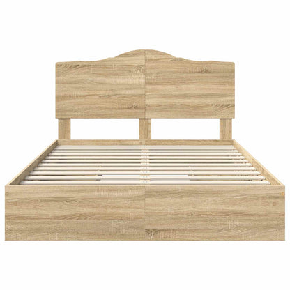 Storage Bed with Drawer Sonoma Oak 160 x 200 cm Engineered Wood