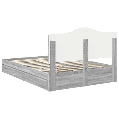 Storage Bed Grey Sonoma 160 x 200 cm Engineered Wood