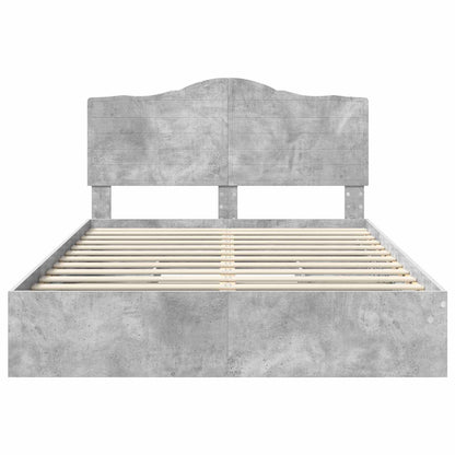 Storage Bed Concrete Grey 150 x 200 cm Engineered Wood