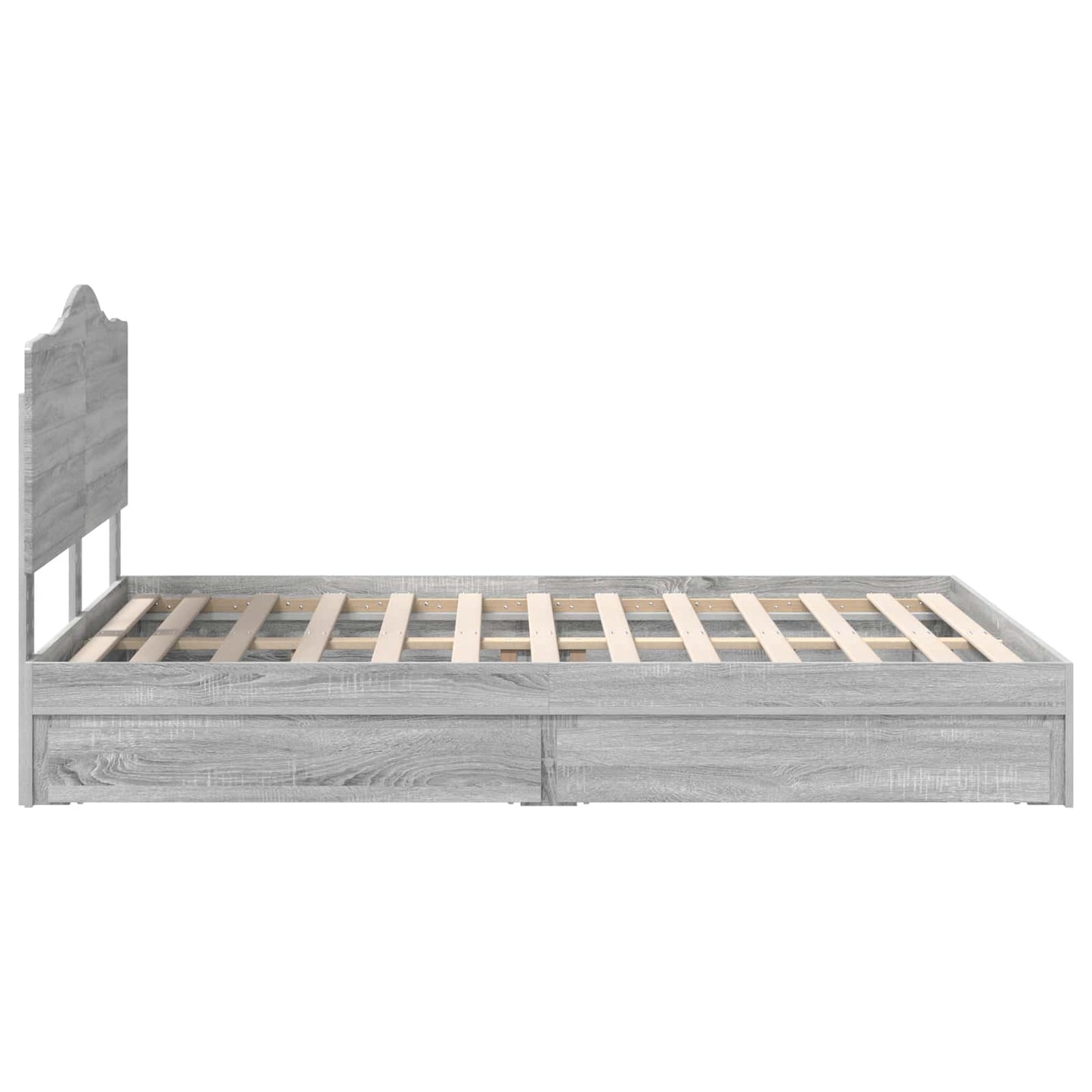 Storage Bed Grey Sonoma 150 x 200 cm Engineered Wood