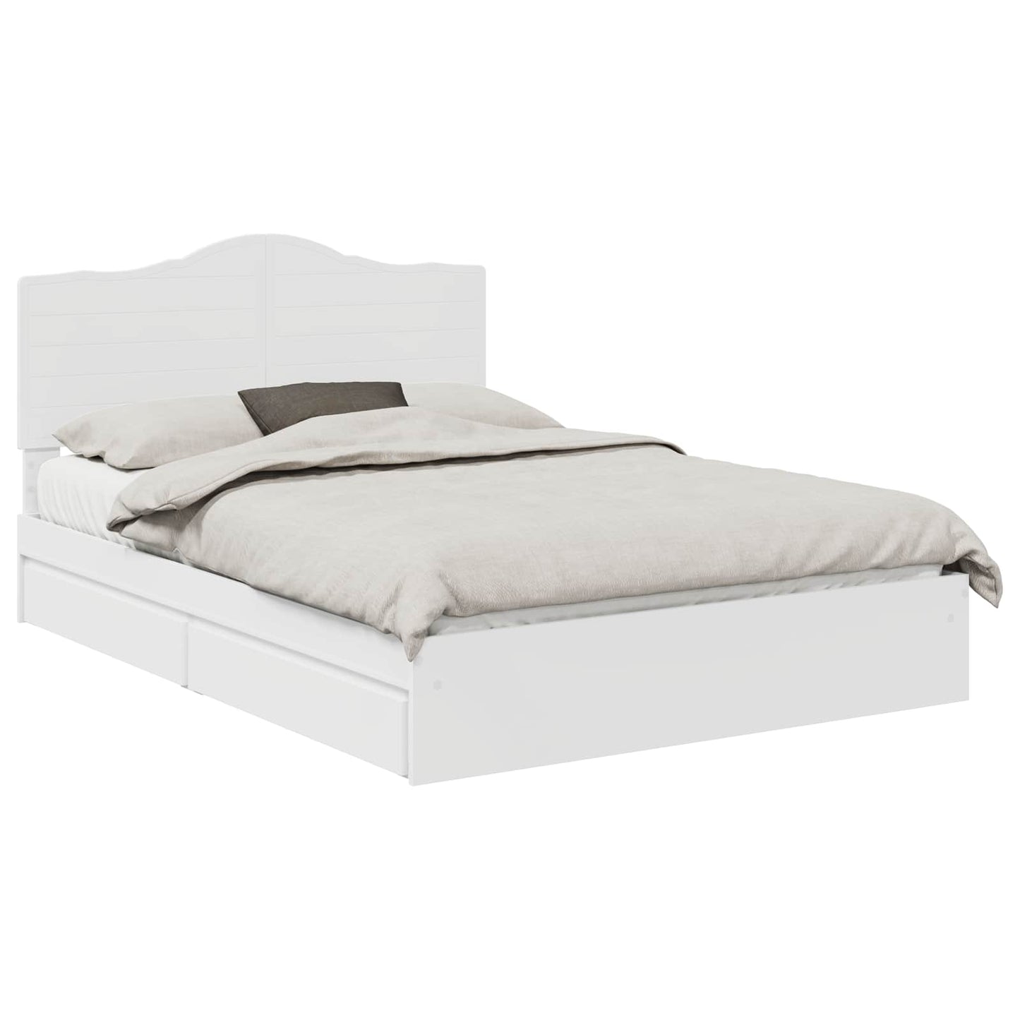 Storage Bed with Headboard White 140 x 200 cm Engineered Wood