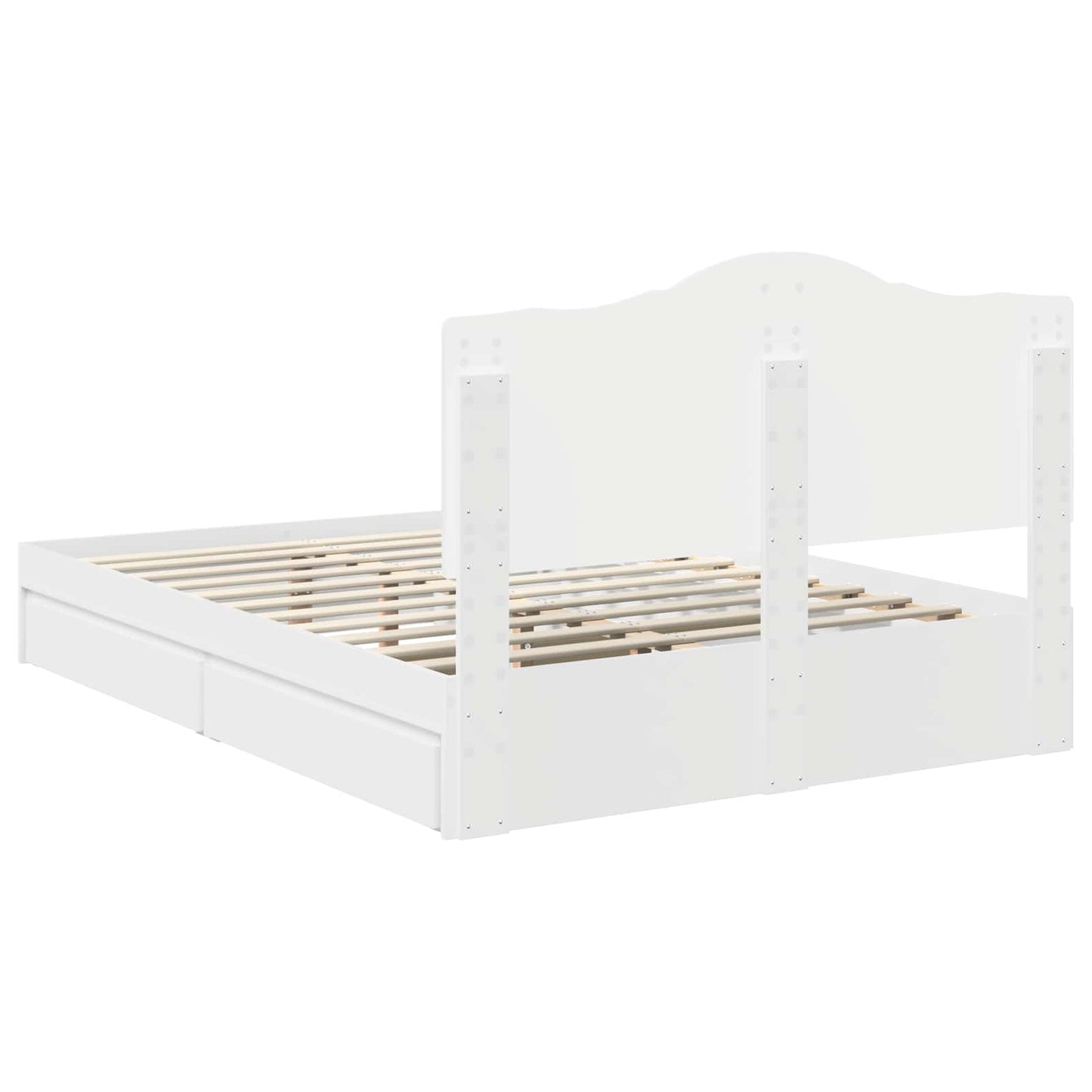 Storage Bed with Headboard White 140 x 200 cm Engineered Wood