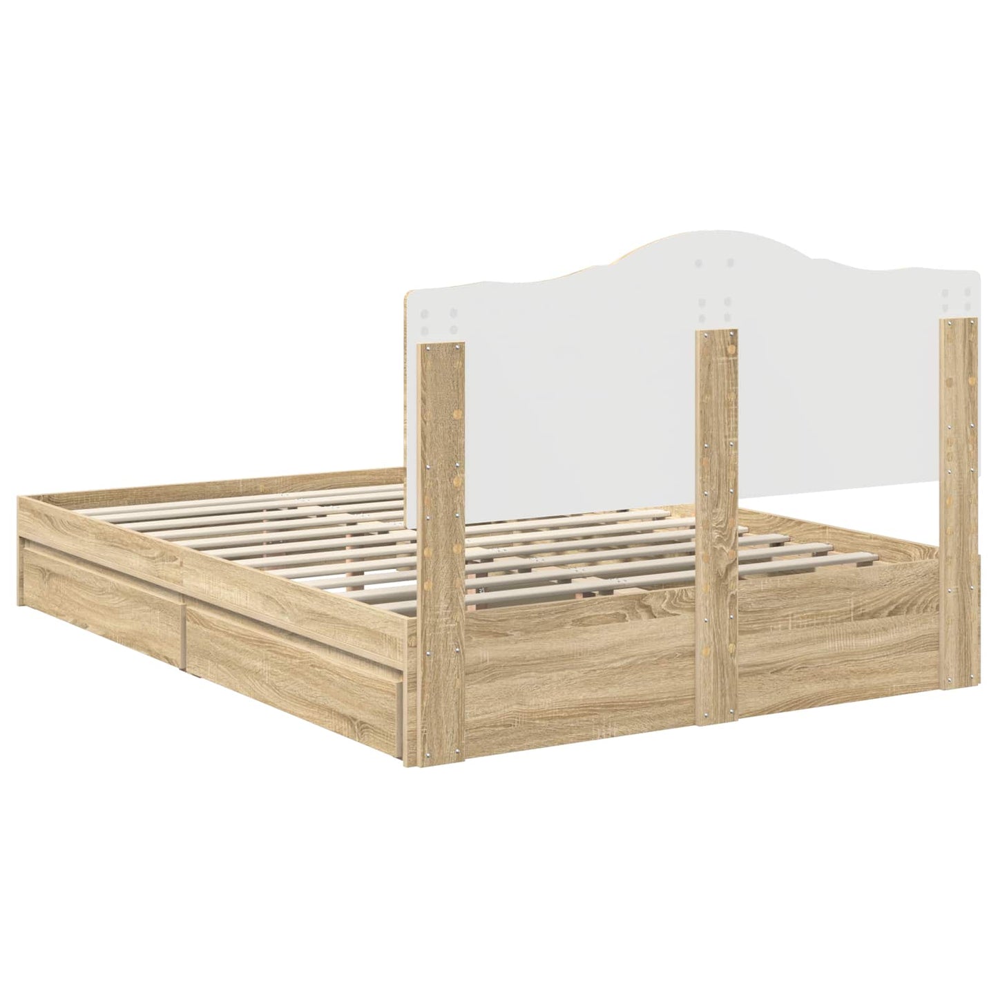 Storage Bed with Drawer Sonoma Oak 140 x 200 cm Engineered Wood