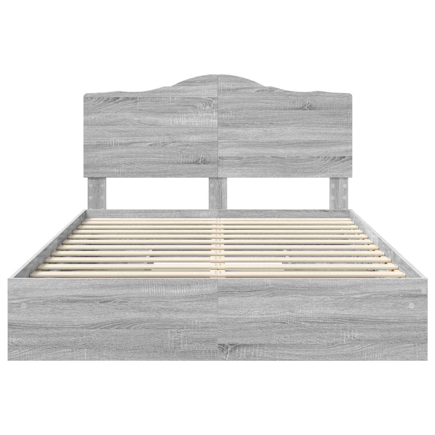 Storage Bed Grey Sonoma 140 x 200 cm Engineered Wood