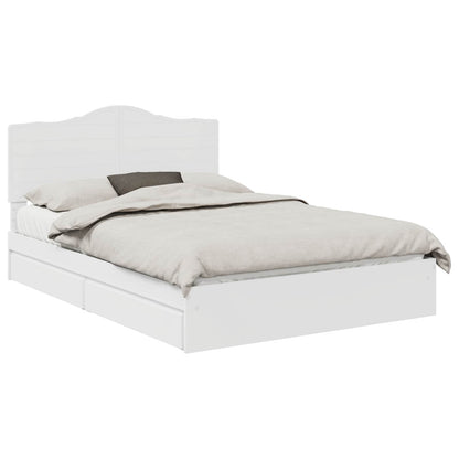 Storage Bed with Headboard White 140 x 190 cm Engineered Wood