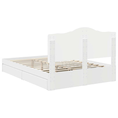 Storage Bed with Headboard White 140 x 190 cm Engineered Wood