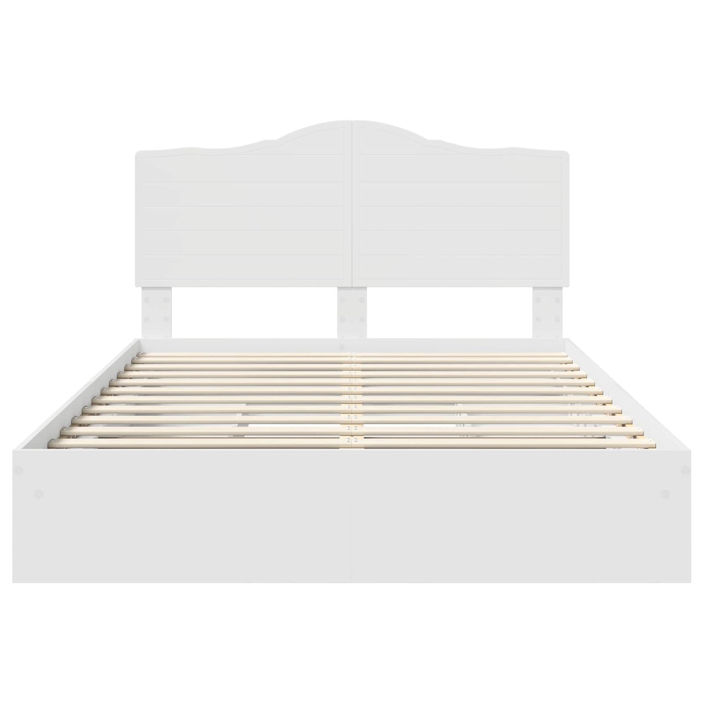 Storage Bed with Headboard White 140 x 190 cm Engineered Wood
